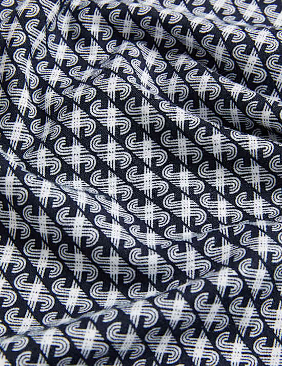 Jersey Geometric Slash Neck Top