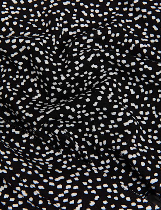 Jersey Printed V-Neck Long Sleeve Top