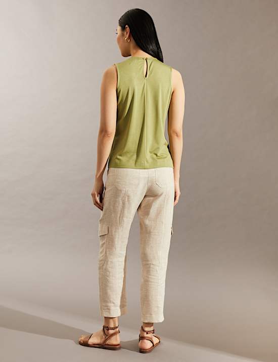 Jersey Gathered Neck Vest Top