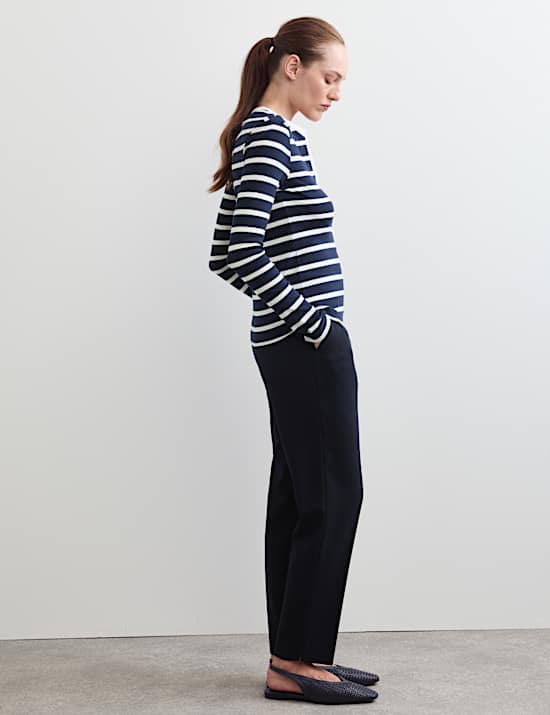 Pure Cotton Jersey Striped Henley Top