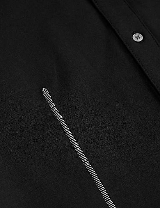 Jersey Collared Stitch Detail Shirt
