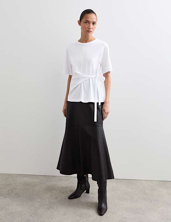 Chemise 100 % coton à nouer à la taille