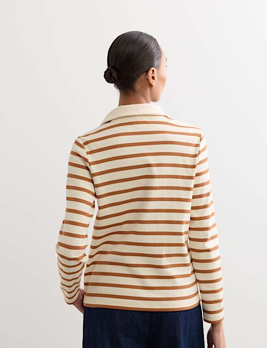 Pure Cotton V-Neck Striped Top