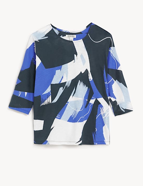 Top en jersey &agrave; manches chauve-souris et imprim&eacute;