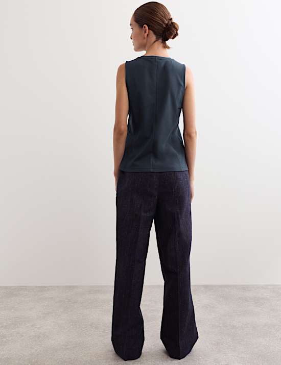Cotton Modal Blend Shell Top with Stretch