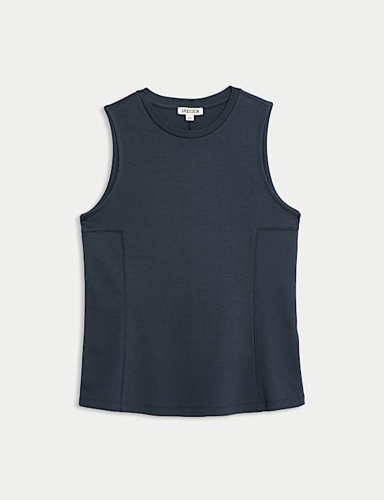 Cotton Modal Blend Shell Top with Stretch