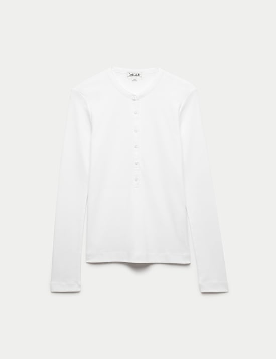 Pure Cotton Henley Top