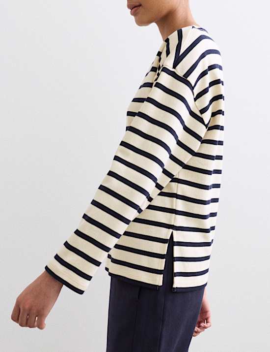 Pure Cotton Slash Neck Relaxed Top