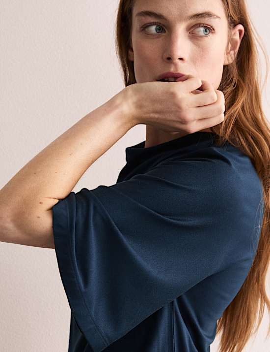 Gedrapeerde jersey top