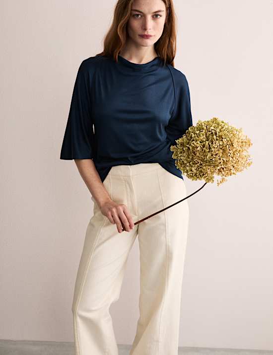 Gedrapeerde jersey top