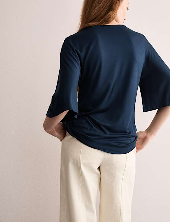 Gedrapeerde jersey top