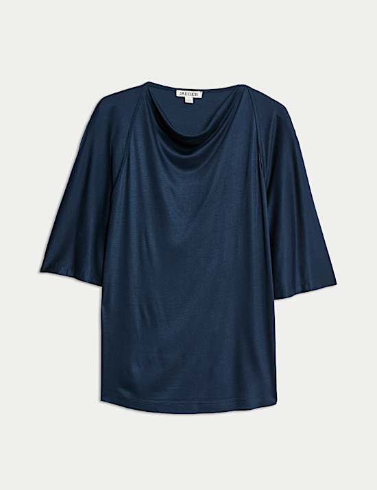 Gedrapeerde jersey top