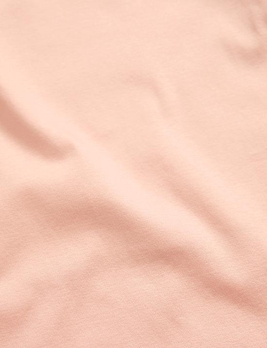 Boxy T-shirt van gemerceriseerd katoen met V-hals