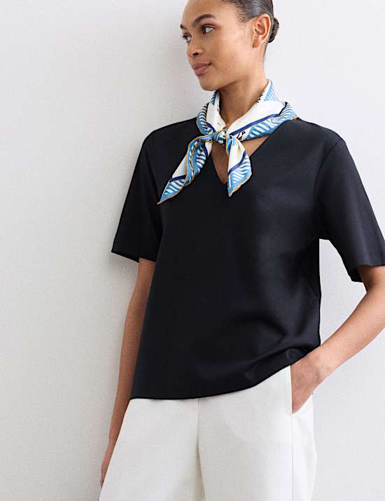 Pure Cotton V-Neck Boxy Top