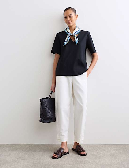 Pure Cotton V-Neck Boxy Top