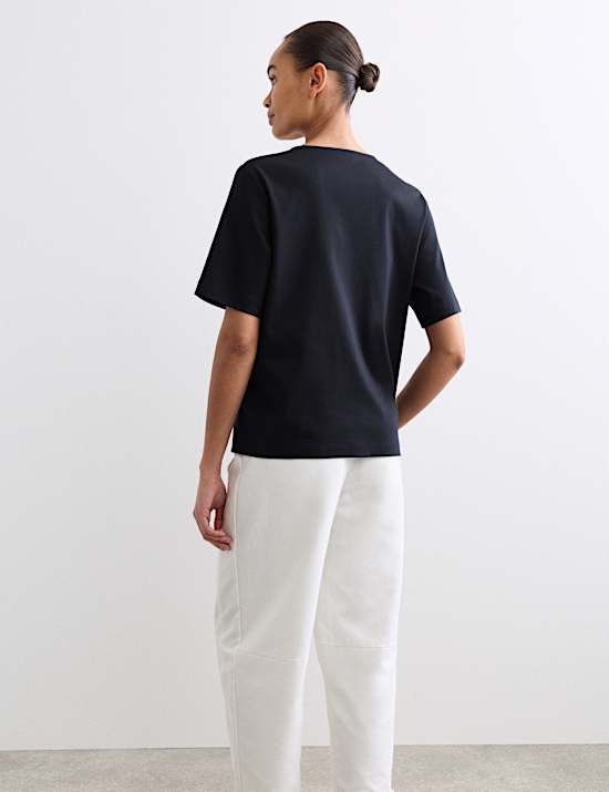 Pure Cotton V-Neck Boxy Top