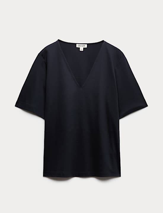 Pure Cotton V-Neck Boxy Top