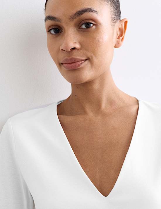 Pure Cotton V-Neck Boxy Top