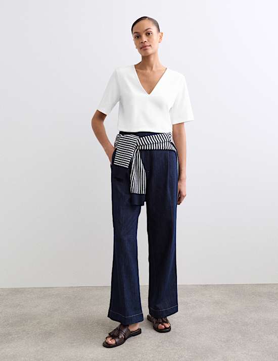 Pure Cotton V-Neck Boxy Top