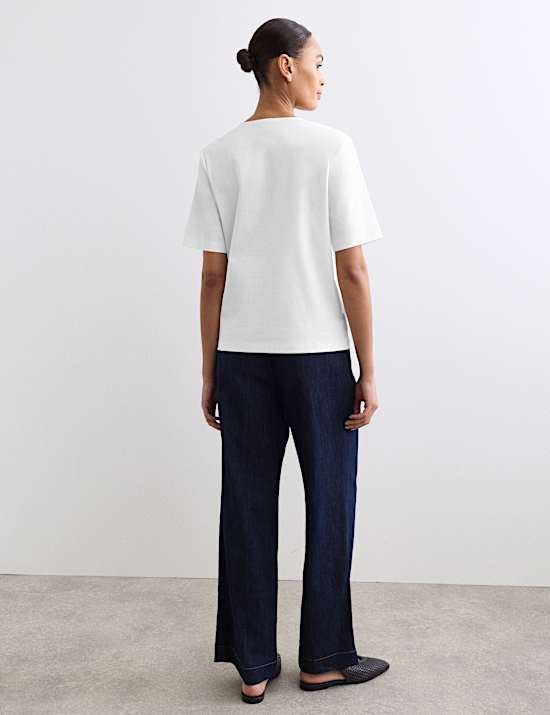 Pure Cotton V-Neck Boxy Top