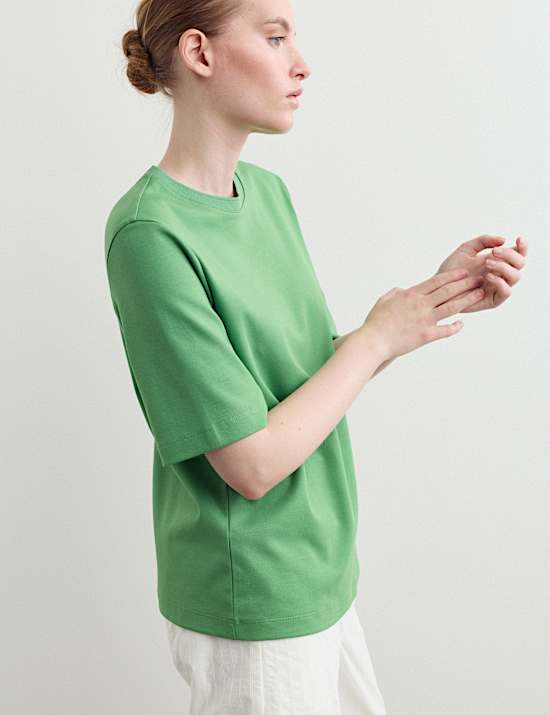 Cotton Modal Blend Crew Neck T-Shirt