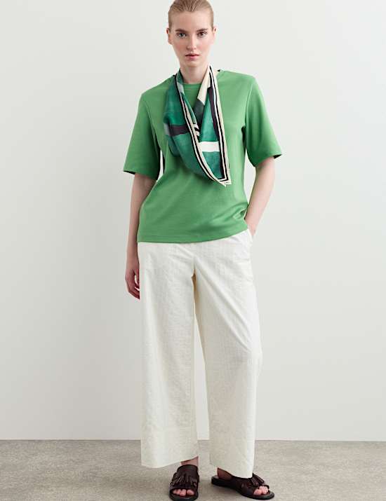 Cotton Modal Blend Crew Neck T-Shirt