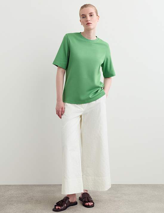 Cotton Modal Blend Crew Neck T-Shirt