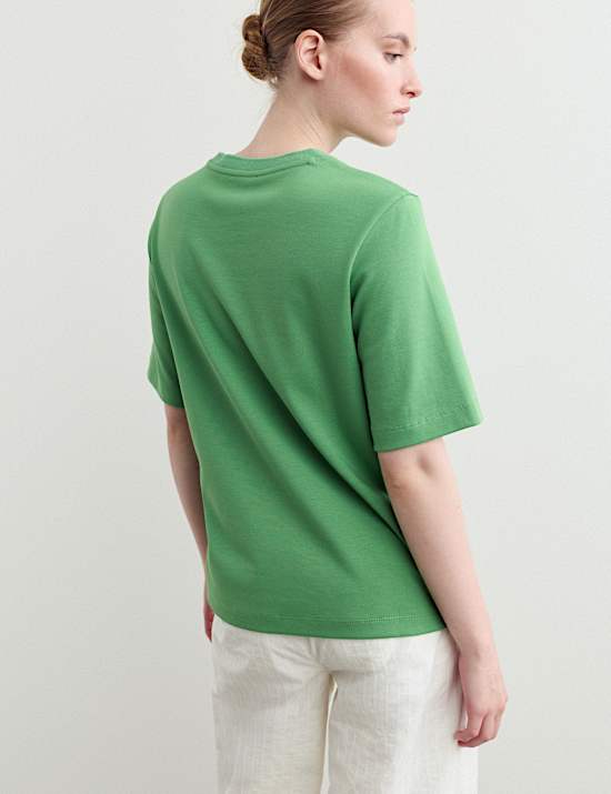 Cotton Modal Blend Crew Neck T-Shirt