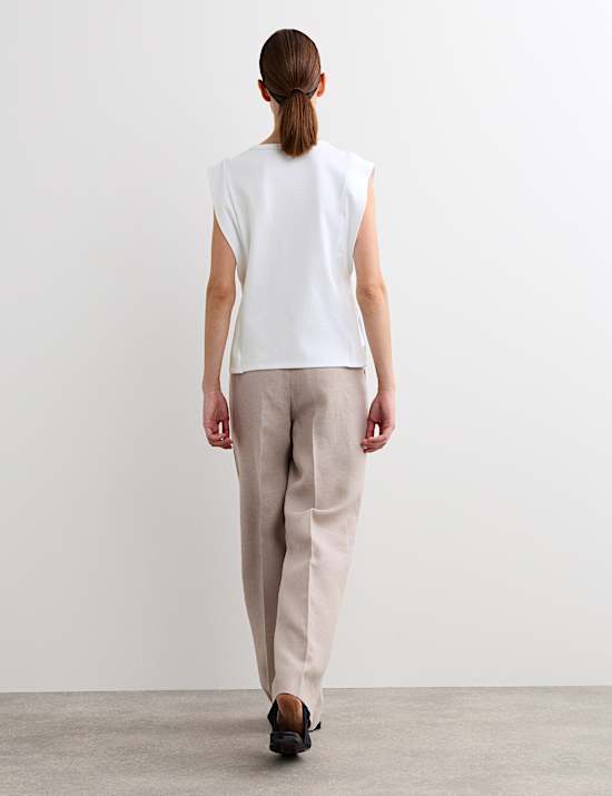 Geribbelde top van een katoen- en modalmix