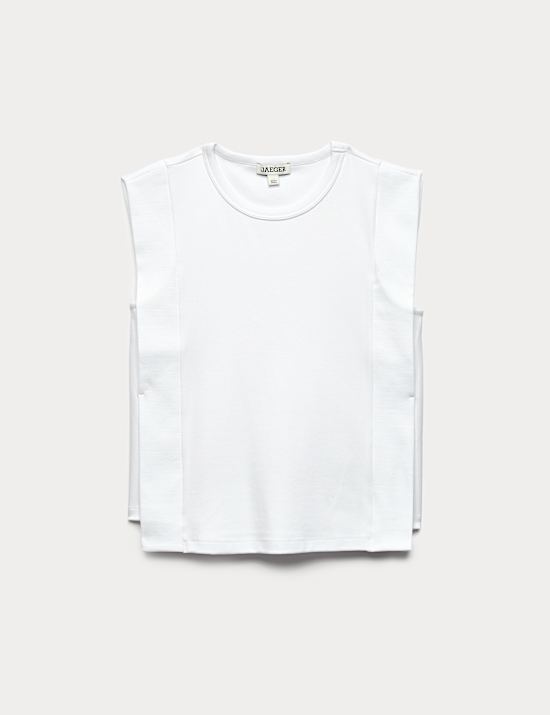 Geribbelde top van een katoen- en modalmix