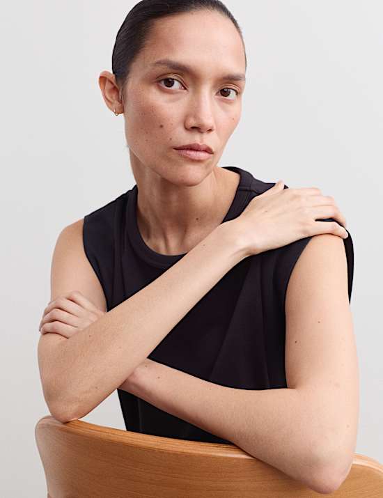 Cotton Modal Blend Ribbed Tank Top