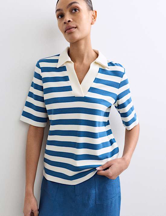 Cotton Modal Blend Striped T-Shirt