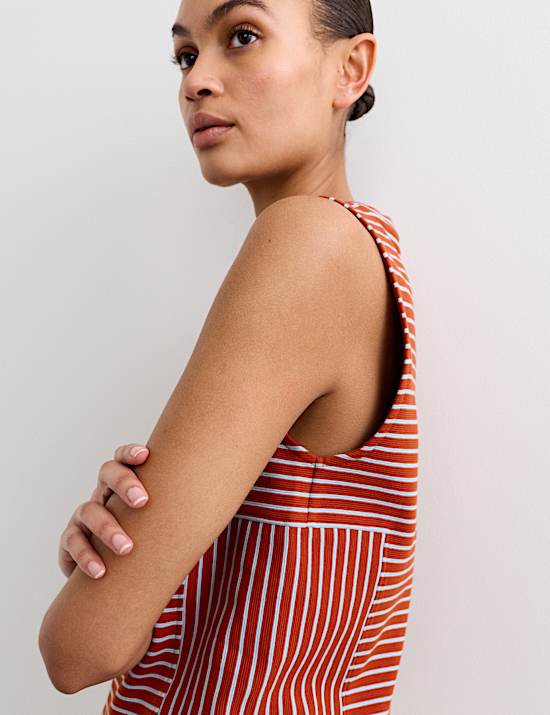 D&eacute;bardeur 100 % coton c&ocirc;tel&eacute; &agrave; rayures