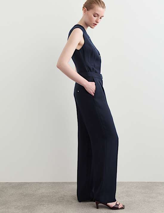 Textured Straight Leg Trousers