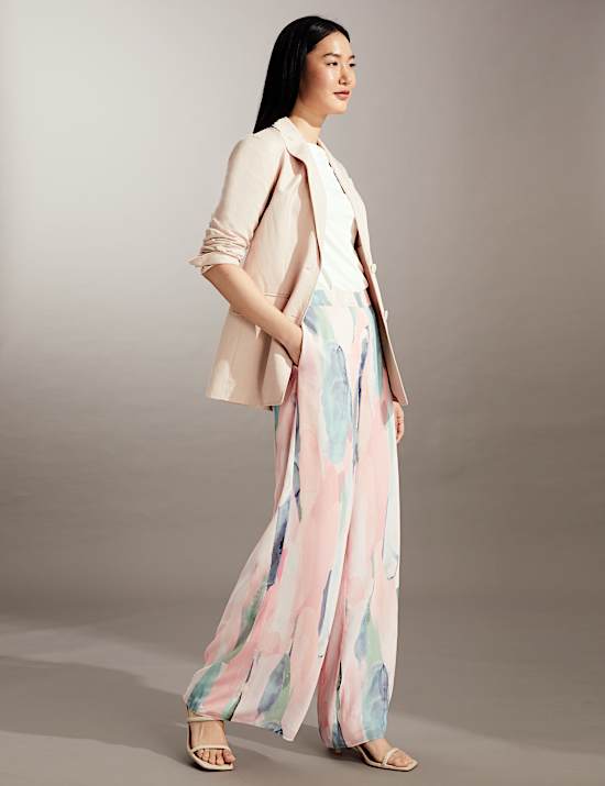 Pantalon large avec imprim&eacute;