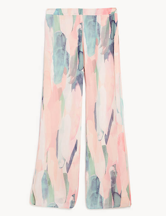 Pantalon large avec imprim&eacute;