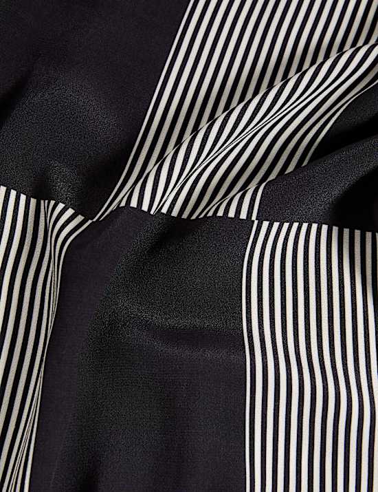 Geometric Drawstring Wide Leg Trousers