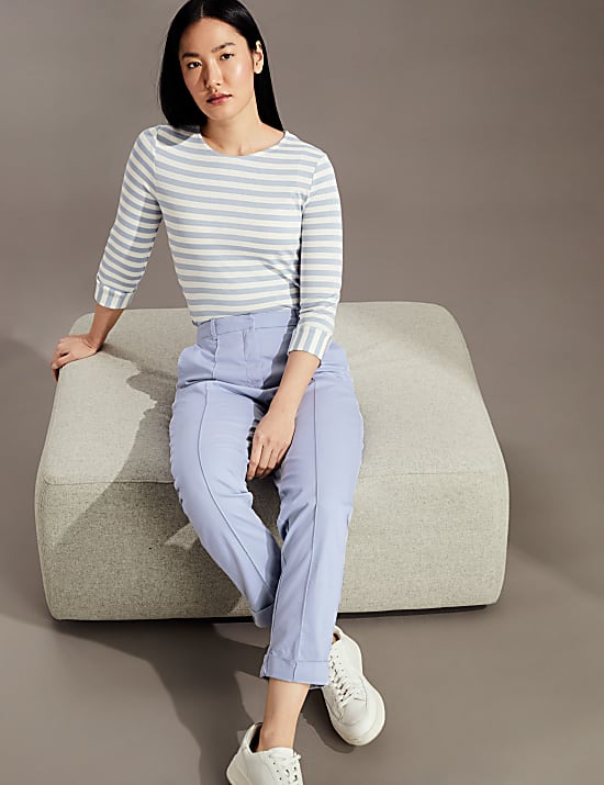 Slim Fit Cropped Chinos