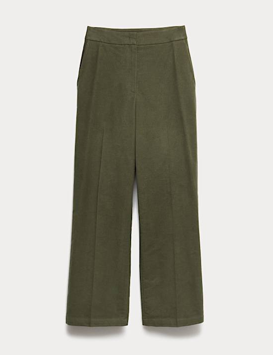 Cotton Rich Straight Leg Trousers