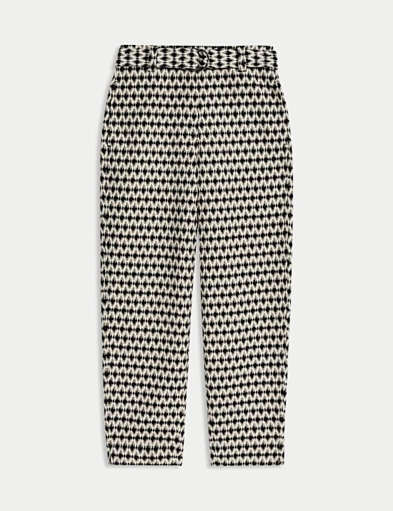Geometric Jacquard Tapered Trousers