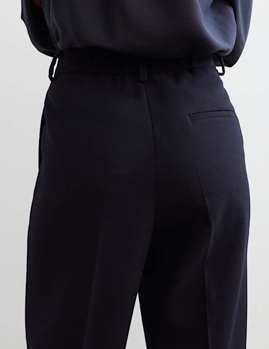 Pure Wool Straight Leg Trousers