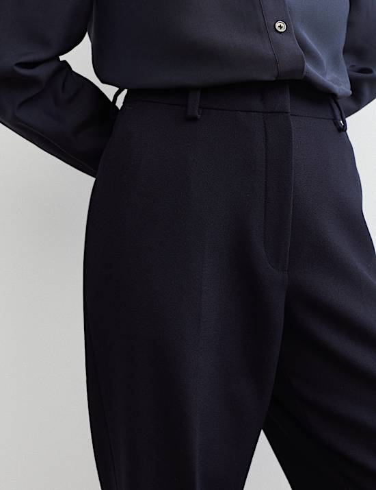 Pure Wool Straight Leg Trousers