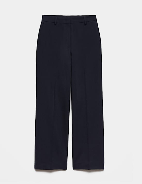 Pure Wool Straight Leg Trousers