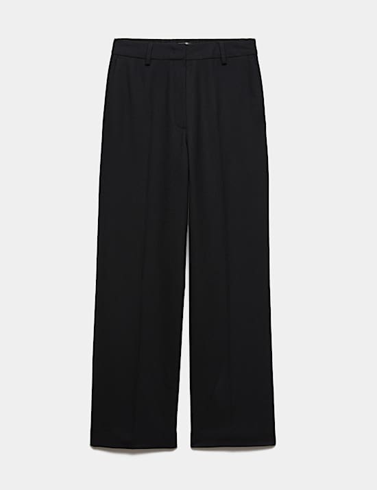 Pure Wool Straight Leg Trousers