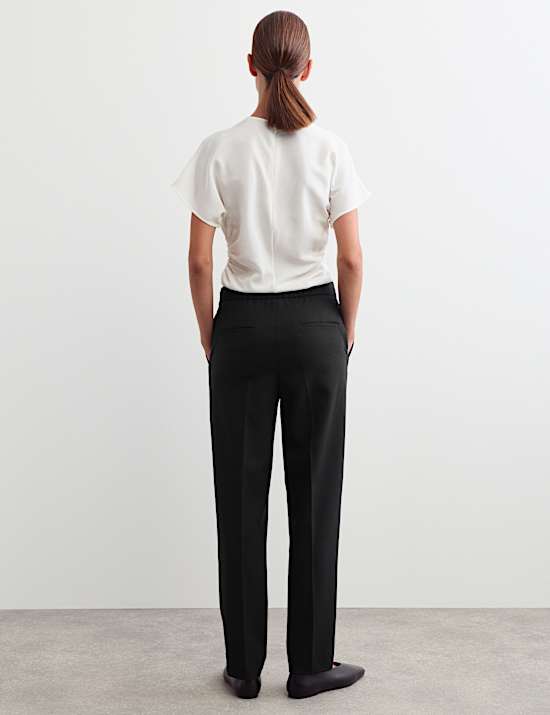 Pure Wool Cigarette Leg Trousers
