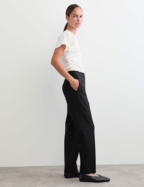 Pure Wool Cigarette Leg Trousers