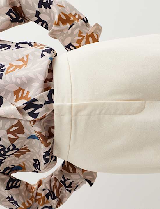 Pantalon coupe large en crêpe 100 % laine