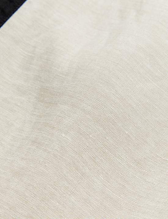 Pantalon coupe large 100&nbsp;% lin &agrave; bande lat&eacute;rale