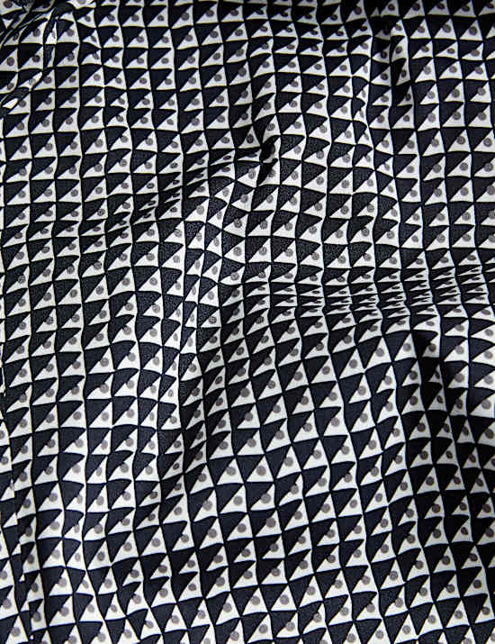 Cotton Rich Geometric Slim Fit Trousers