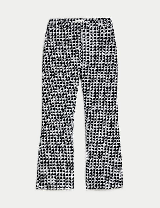 Cotton Rich Geometric Slim Fit Trousers